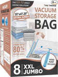Cozy Essential Vacuum Storage Bags, 80% Compression Vacuum Seal Space Saver Plastic Packaging Bags for Clothes, Blankets, Pil