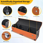 Car Trunk Organizer, Collapsible Sturdy Trunk Storage Container with Lid and Handle Large Leather Car Trunk Storage (Orange, 39