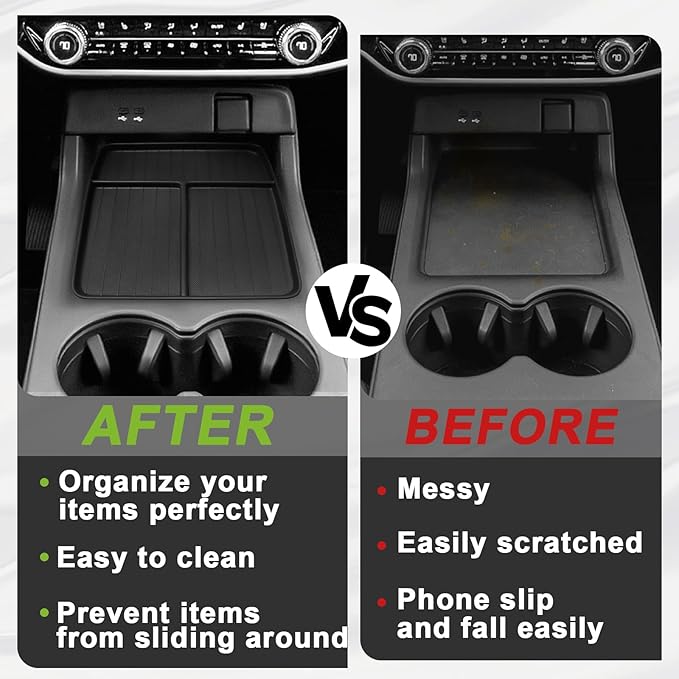 BestEvMod Center Console Front Organizer Compatible with Honda Prologue 2026 2025 2024 Accessories TPE Material Storage Tray Easy to Install and Clean Anti-Slip 3 Compartments