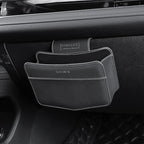 Car Trash Can Small Leather Vehicle Trash Bin Car Dustbin Garbage Organizer Holder with Trash Bag Foldable Mini Cars Storage Bag Container for Auto SUV Van Trucks (Black,Glovebox Hanging)