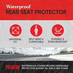 Motor Trend Waterproof Car Seat Covers Full Set – Black & Gray Seat Covers for Car Front & 60/40 Split Back Bench - Carseat C