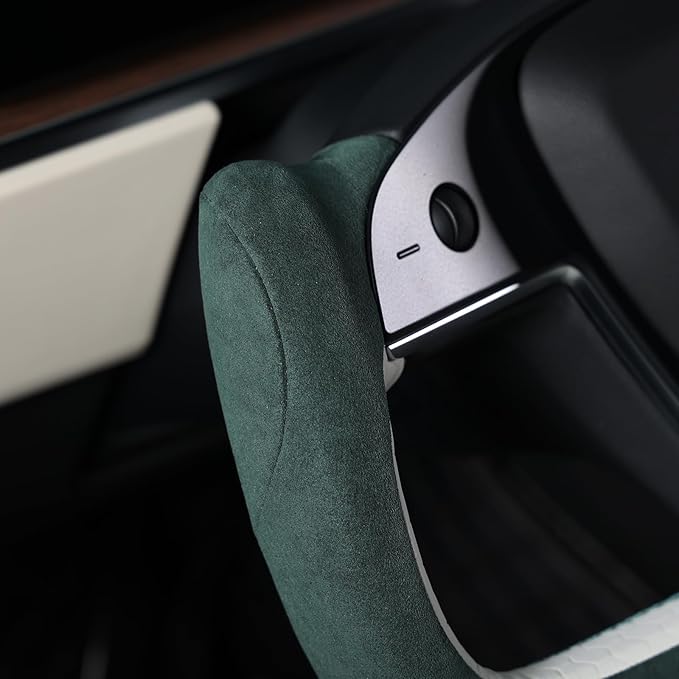 MEWANT Hand Stitched Tesla Model S Yoke Steering Wheel Cover Wrap for Tesla Model S 2021-2023 / Model X 2021-2023 Tesla Yoke Steering Wheel Accessories(3D Style)