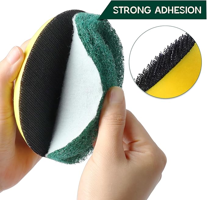 Power Scrub Pads Drill Attachment, GOH DODD 15 Pieces 5 Inch Headlight Restoration Kit Cleaning Kit Scouring Pads with Baker 