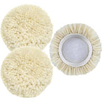 3 PCS Wool Buffing Polishing Pads 6 Inch, Natural Wool Cutting Pads with Hook and Loop Backing Compound & Polishing for Automotive Car Boats Glass Furniture Repair