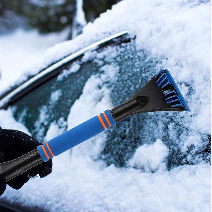 Baderke Snow Brush and Ice Scrapers for Car Windshield Detachable Window Snow Scrapers and Brush with Ergonomic Foam Grip Ice Removal Tool for Cars, Trucks, Suvs(Blue)