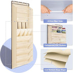 FENTEC 1 Pack Over The Door Shoe Organizer, 68" Exlarge Deep Pockets Hanging Shoe Organizers, 8-Tier Shoe Rack for Closet, Sh
