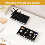 ProCase Earring Holder Organizer Jewelry Box with 10 Drawers, Acrylic Clear Earring Case with Adjustable Velvet Trays for Wom