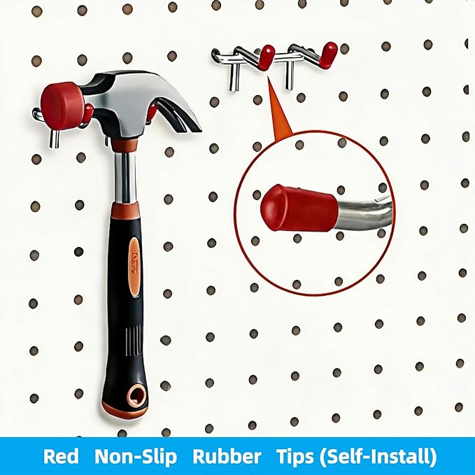 204 peg Board Hooks for Hanging - pegboard Accessories and Hangers for 1/6 & 1/8 inch peg Board Organizer Accessories - Ideal