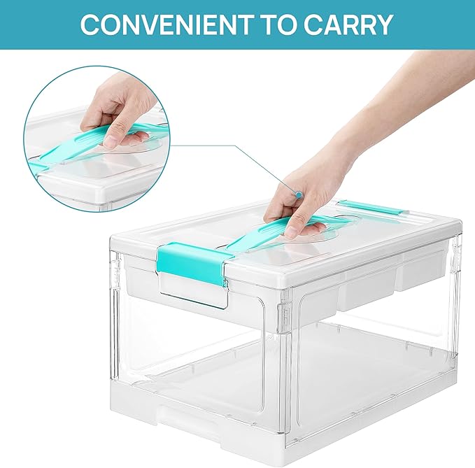 Vtopmart 24 QT Clear Plastic Craft Organizers and Storage Box with Removable Trays and Dividers,Art Supply Organizers and Sto