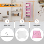 Hanging Closet Organizer, Easy Mount Foldable 5-Shelf Hanging Closet Wardrobe Storage Shelves, Clothes Handbag Shoes Accessor
