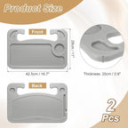 HARFINGTON 2 Pcs 2 in 1 Car Steering Wheel Tray Car Food Trays Auto Steering Wheel Under Table Desk for Eating Food Drink Laptop Writing Work, Grey