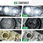 Auto Long-Lasting Effective Headlight Repair Fluid, Car Headlight Restoration Kit Headlight Cleaner and Cleaning Sponge, Automotive Headlight Lens Restorer Headlight Polishing Fluid (50ML, 2 Sst)