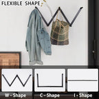 Qiannhee 2 Pack Wooden Hat Rack,Wall Mounted Expandable Cap Organizer with 5 Hooks,Solid Wood Hat Holder for Baseball Caps, F