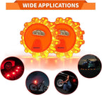 Led Road Flares 8 Pack LED Flares Emergency Kit, USB Recharge Amber LED Flares Warning Light with Magnetic, Roadside Safety D