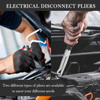 2PCS Car Electrical Disconnect Pliers & 1PC Hose Clamp Plier Kit,Electrical Connector Pliers with Serrated Design for Breakin