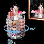 Ikee Design Lipstick Organizer with 53 Slots 360 Degree Rotating Spinning Acrylic Lip Gloss Organizer for Makeup, Lipsticks, 