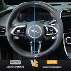 Carbon Fiber Leather Steering Wheel Cover Compatible with Jaguar F-PACE E-PACE XF XE XJ F-Type I-PACE, 14.5"-15" Universal Non-Slip Breathable PU Leather Jaguar Interior Accessories