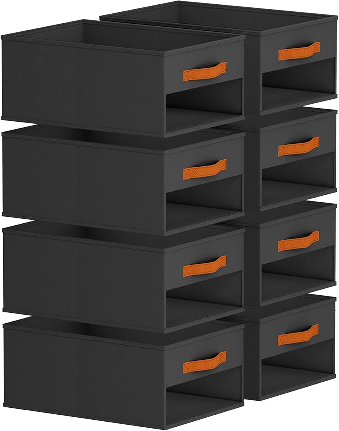 Homsorout Drawer Organizers and Storage - 8 Pack Foldable Pants Organizer with Clear Window & Handles, Fabric Closet Organize