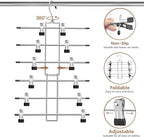 Pants Hangers with Clips,Space Saving Hanging Closet Organizer-6 Tiers Skirt Hangers with 360° Swivel Hook,Closet Organizer-C