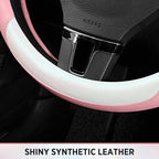 Road Comforts Steering Wheel Cover – Breathable Leather Steering Wheel Cover, Anti-Slip Grip, Universal Fit 14.5” to 15”, Hea