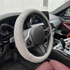 Moyishi Top Leather Steering Wheel Cover Universal Fit Soft Breathable Steering Wheel Wrap (Grey)
