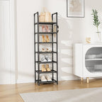 LANTEFUL Tall Shoe Rack 7 Tier Narrow Shoe Shelf Storage for 7-14 Pairs Shoe and Boot, Sturdy Shoe Storage Space Saving Corne
