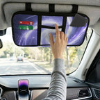 Purple Galaxy Car Sun Visor Organizer,Truck Visor Organizer Elastic Bands Organizes Essentials for Cards, Pens and Document