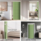 Jilron 100% Blackout Fabric Folding Door Curtain with Magnetic Closure - Accordion Style for Sliding Doors, Closets,Wardrobe 