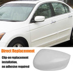Yumzeco Compatible with Honda Accord Side Mirror Cover Trim 8th Gen 2008 2009 2010 2011 2012, White Door Rearview Mirror Caps Replacement for Honda Accord W/O Light Hole - Left Driver Side