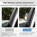2PCS Adjustable Blind Spot Mirrors for Car Rear Seat - Wide Angle Convex B-Pillar Side View Mirror for Second Row Door Safely Get-Off, HD Glass Stick-on Auxiliary Mirror for Car SUV (Black)
