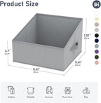 DIMJ Closet Storage Bins 10 Pack - Fabric Storage Baskets for Shelves, Collapsible Clothes Organizer with Handles, Trapezoid 