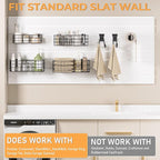 INCLY 30PCS Slatwall Accessories Set, Includes 4 Pack Ventilated Metal Wire Slatwall Baskets and 26PCS Multisized Heavy Duty 