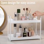 Bathroom Counter Organizer 2 Tier Vanity Storage Countertop Shelf Makeup Organizer Perfume Tray Skincare Holder for Sink, Dre