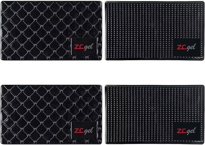 Sticky Dash Pad (4 Pack), Removable and Traceless Car Dashboard Mat with Heat Resistant, Sticky Non-Slip Dashboard Gel Pad fo
