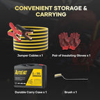 Heavy Duty Jumper Cables, 1 Gauge 30 Feet 900A Booster Cables Jump Start Automotive Jumper Cables Kit for Car, SUV, and Trucks with Carry Case, Gloves, Brushes