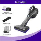 BLACK+DECKER dustbuster Reveal Pet Hair Vacuum, Hand Held Vacuum Cordless Portable for Home and Car, Rechargeable, LED Light,
