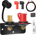 250A Remote Battery Terminals 3/8" Stud Battery Jump Post with Heavy Duty Mounting Bracket and 4AWG Cable Battery Charging Post Kit Battery Relocation Kit for UTV RV Auto Trucks Mowers Boats