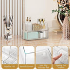 2 Tier Medicine Cabinet Organizer and Storage,Stackable Bathroom Medicine Organizer with Removable Dividers, Plastic Vanity S