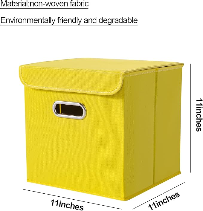 Closet Organizers Fabric Storage Bins With Lids Collapsible Cube Storage Organizer Basket With Handles,Storage Boxes for Clot