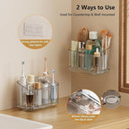 Toothbrush Holders for Bathroom Countertop Organizer, 5 Slots Large Capacity Electric Toothbrush Holder Wall-Mount for Space 