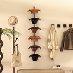 Alyoen Cowboy Hat Rack for Wall, Cowboy Hat Holder Wall Mount Holds Up to 6 Hats, Metal Hat Organizer Storage Hanger, Western