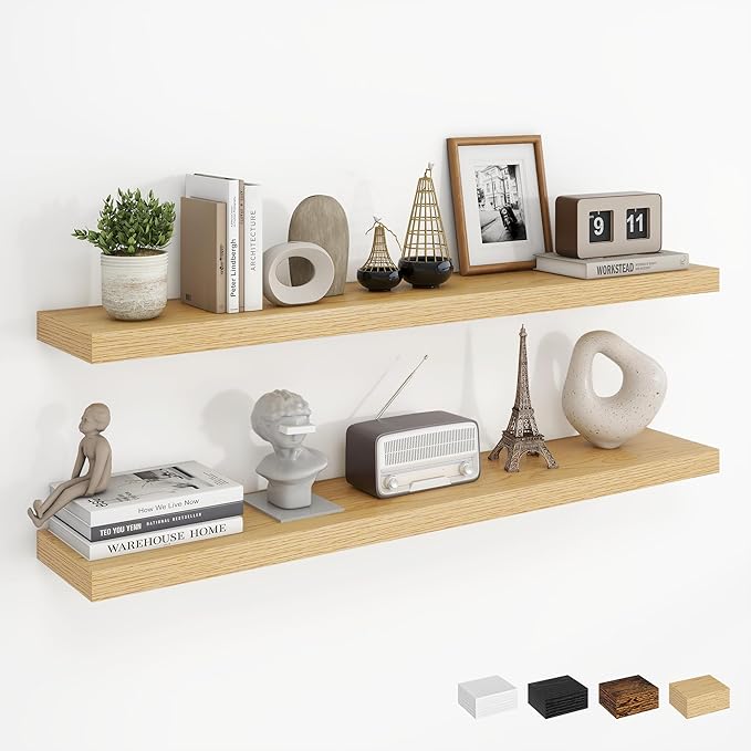 Dreamland 40Inch Floating Shelves for Wall, Rustic Wooden Storage Shelf for Living Room, Kitchen, Farmhouse, Wall Mounted Dis