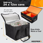 KEEPER Extra Large Trunk Organizer with Cooler, 70L, Multi-Compartment Collapsible Car Organizers and Storage, Non-Slip