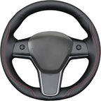 MEWANT Hand Stitched Steering Wheel Cover for Tesla Model 3 2017-2023 / Model Y 2020-2023 for Tesla Model 3/Y Accessories