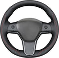 MEWANT Hand Stitched Steering Wheel Cover for Tesla Model 3 2017-2023 / Model Y 2020-2023 for Tesla Model 3/Y Accessories