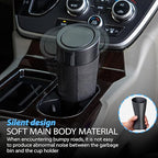 Car Cup Holder Trash Can with Lid - Mini Small Auto Garbage Can Bin for Vehicle, Car Door, Back Seat - Leakproof Portable Dustbin (Black)