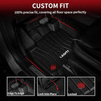 LASFIT Floor Mats Fit for Lincoln Nautilus 2019-2023/ for Lincoln MKX 2018 2017 2016 All Weather Floor Mats Custom Fit Floor Liner TPE Car Mats,1st and 2nd Row,Black
