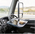 Steering Wheel Tray with Phone Slot & Drink Holder Suitable for Heavy-Duty Trucks/Trucks for Laptop use, Office Work and Meal Dining （Black）