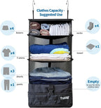Grand Fusion Stow-N-Go Packing Organizer for Luggage, Portable Hanging Travel Shelves, Carry-On Closet, Hanging Packing Cubes
