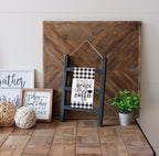 Joy Choice Farmhouse Style 16" Wood Blanket Ladder - 3-Tier Wall Hanging Rack for Living Room, Kitchen, Bathroom (Black)